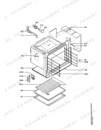 Взрыв-схема плиты (духовки) Aeg CE61005-1-A - Схема узла Oven